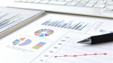 Finance Graphs Business chart and pen with no person