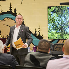 Superintendent Nosek speaks to the audience